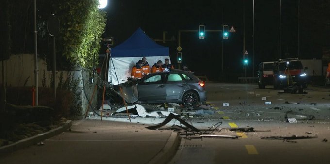 Incidente stradale a Langnau am Albis: auto investe pedone e si schianta contro un muro di contenimento