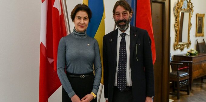 Lugano, accolta a Palazzo Civico l'ambasciatrice dell'Ucraina in Svizzera